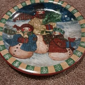Festive Snowman Holiday Plate